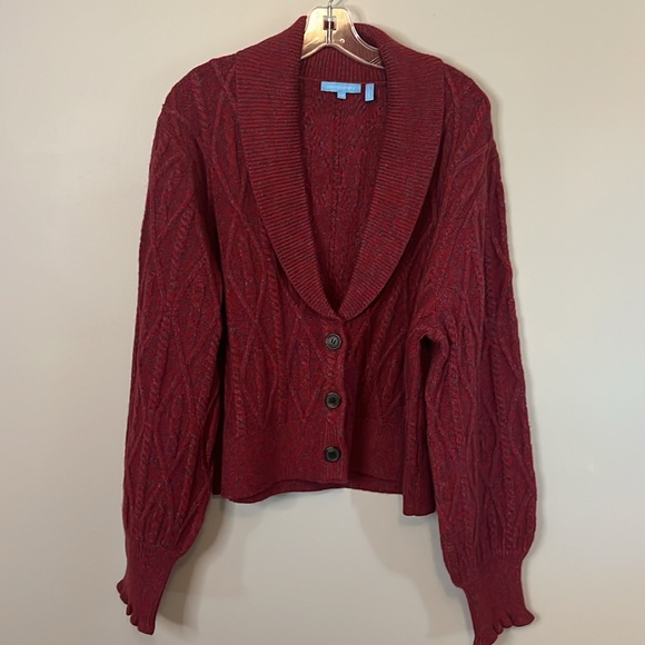 James Draper Marled Sweater Tuxedo Jacket Cardigan red - Picture 4 of 8